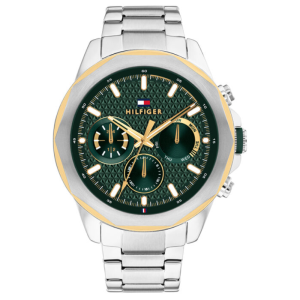 Tommy Hilfiger Men’s Quartz Silver Stainless Steel Green Dial 46mm Watch 1710651