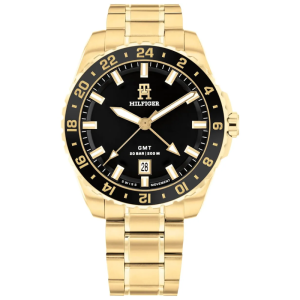 Tommy Hilfiger Men’s Quartz Gold Stainless Steel Black Dial 42mm Watch 1792133