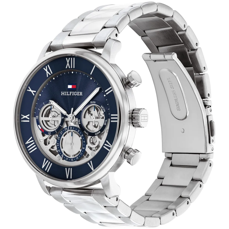 Tommy Hilfiger Men’s Quartz Silver Stainless Steel Blue Dial 44mm Watch 1710569 - Image 2