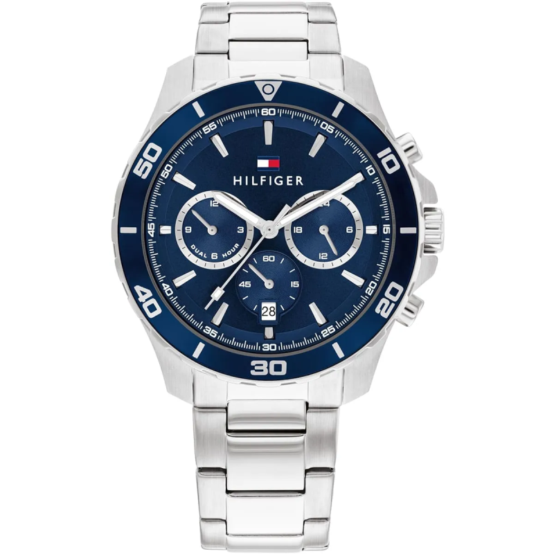 Tommy Hilfiger Men’s Quartz Silver Stainless Steel Blue Dial 43mm Watch 1792094