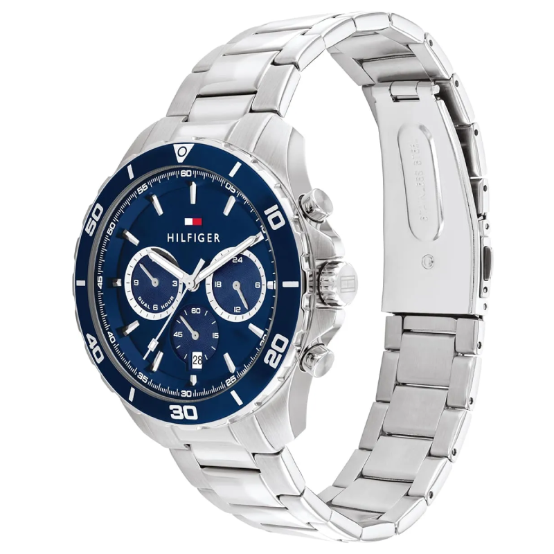 Tommy Hilfiger Men’s Quartz Silver Stainless Steel Blue Dial 43mm Watch 1792094 - Image 2