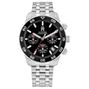 Tommy Hilfiger Men’s Quartz Silver Stainless Steel Black Dial 41mm Watch 1792156
