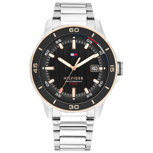 Tommy Hilfiger Men’s Quartz Silver Stainless Steel Black Dial 43mm Watch 1792228