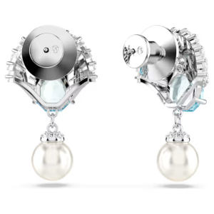 Swarovski Idyllia Blue Crystal Pearl Drop Earrings 5680301 - Image 4