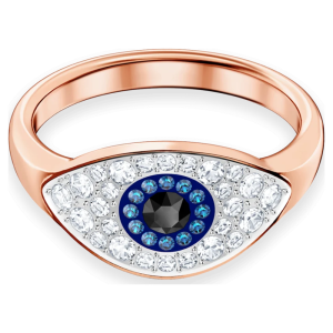 Swarovski Duo Evil Eye Ring Rose Gold Tone Plated Multicolor Crystal Ring 5441202
