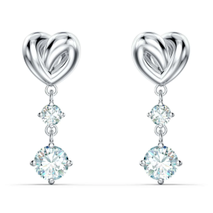 Swarovski Lifelong Heart Drop Earrings Crystal Clear & Silver 5517943