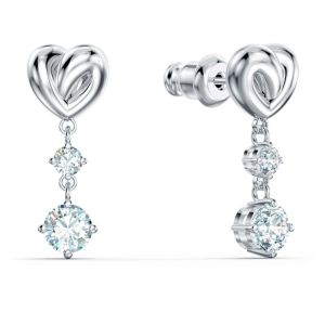 Alternative view of Swarovski Lifelong Heart Drop Earrings Crystal Clear & Silver 5517943
