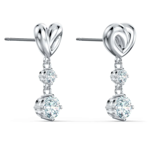 Swarovski Lifelong Heart Drop Earrings Crystal Clear & Silver 5517943 - Image 3