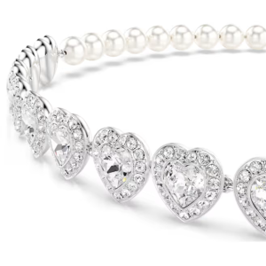 Alternative view of Swarovski Ariana Grande x Swarovski Heart Crystal Pearl Choker Necklace White, Rhodium Plated 5720861