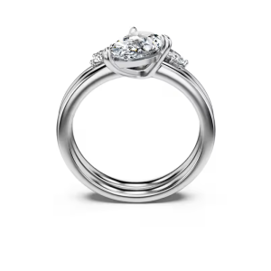 Swarovski Galaxy Diamond Ring Set of 2 White Gold with Pear & Mixed Cuts 5688854 - Image 4