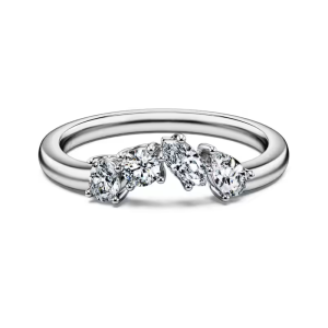 Swarovski Galaxy Diamond Ring Set of 2 White Gold with Pear & Mixed Cuts 5688854 - Image 6