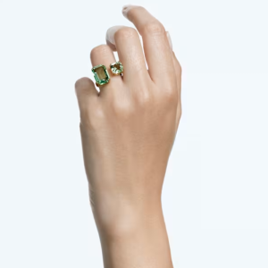 Swarovski Millenia Open Ring Octagon Cut Green Gold Finish 5614923 - Image 5