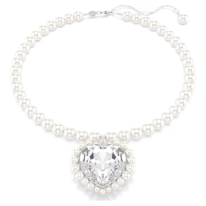 Swarovski Ariana Grande x Swarovski Heart Necklace with Crystal Pearls White Rhodium Plated 5720858