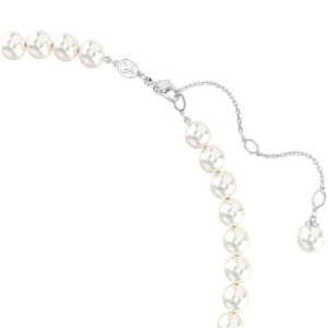 Alternative view of Swarovski Ariana Grande x Swarovski Heart Necklace with Crystal Pearls White Rhodium Plated 5720858