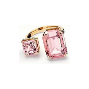 Swarovski Millenia Open Ring Square Cut Crystals Light Pink Rose Gold-Tone Plated 5600916/1