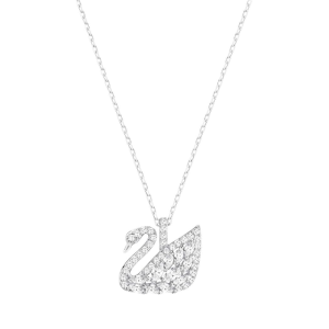 Swarovski Swan Lake Pendant Necklace Rhodium Plated Clear Crystal 5296469