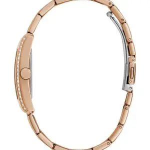GUESS Women’s Bonnie Quartz White Dial Rose Gold-Tone Stainless Steel Crystal Bezel 27mm Watch GW0874L3 - Image 3