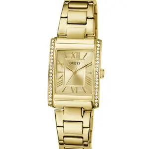 Alternative view of GUESS Women’s Bonnie Quartz Champagne Dial Gold-Tone Stainless Steel Crystal-Bezel 27mm Watch GW0874L4