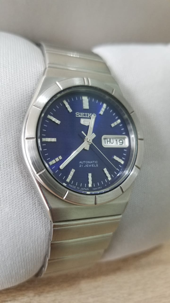 Seiko 5 Mens Automatic Blue Dial Watch - PreOwned 