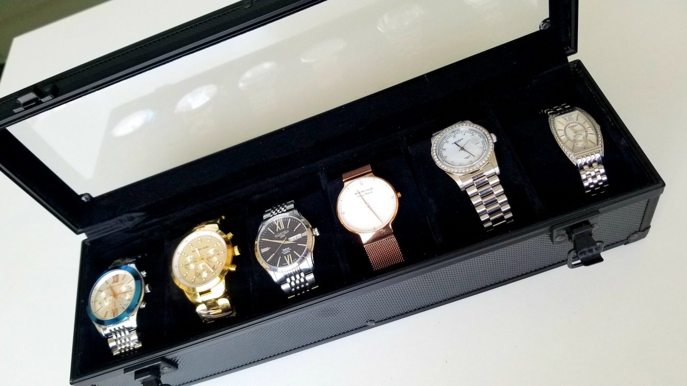 Elegant Watch Organiser - Aluminium and Stainless Steel - Black (6 ...