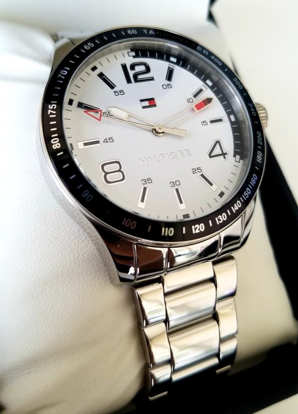 Tommy Hilfiger Sport Men's Quartz White Dial Stainless Steel Chain Watch 1791177