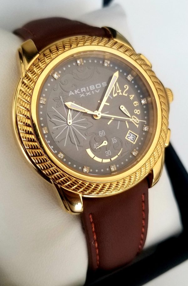 Akribos XXIV Mykonos Women's Chronograph Quartz Strap Watch AK438G