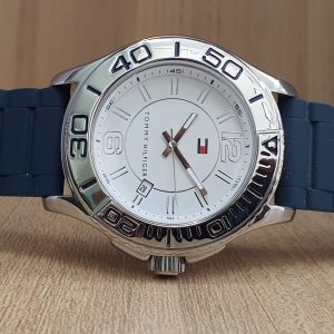Tommy Hilfiger Men’s watch White Dial Blue Silicone Strap 43mm Watch 1790992