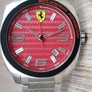 Ferrari Men's 0830167 Aero Evo Analog Display Red Quartz Silver Watch