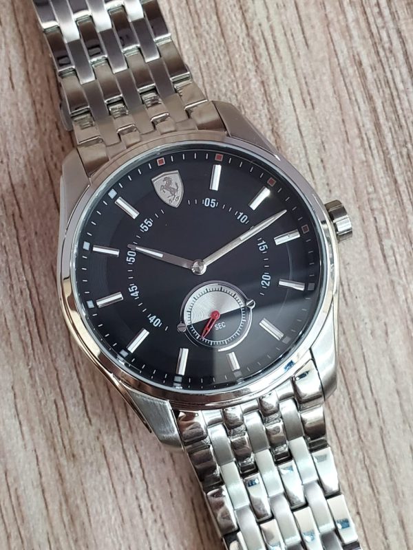 Ferrari Men's Stainless Steel Quartz Black Dial chronograph 5ATM WR Watch 0830230
