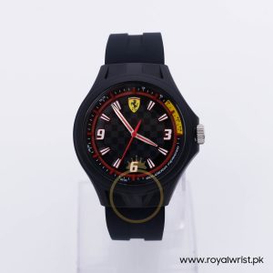 Ferrari Men’s Quartz Black Silicone Strap Black 44mm Watch 830278