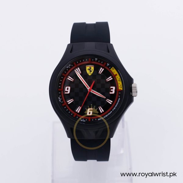 Ferrari Men’s Quartz Black Silicone Strap Black 44mm Watch 830278