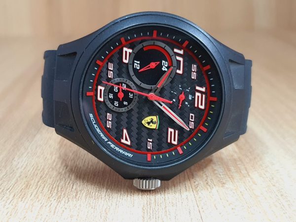 Scuderia Ferrari Men's Quartz Silicone Strap Black 45mm Watch 0830290