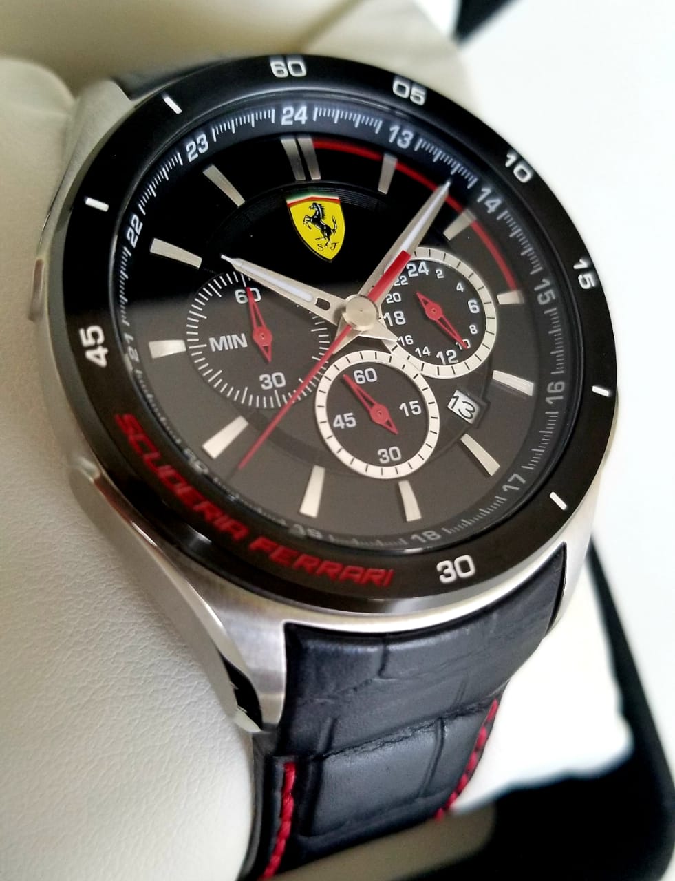 Scuderia Ferrari 0830188 Mens Gran Premio Chronograph Black Steel Watch ...