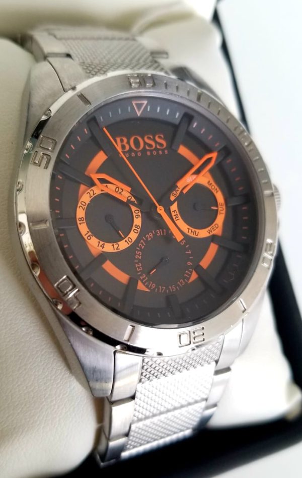 BOSS Orange Men's 1513205 Berlin Analog Display Japanese Quartz Silver Watch