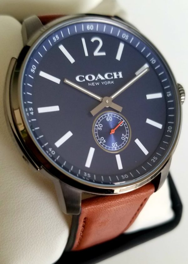 COACH Bleecker Brown Leather Strap Blue Dial Watch 14602083