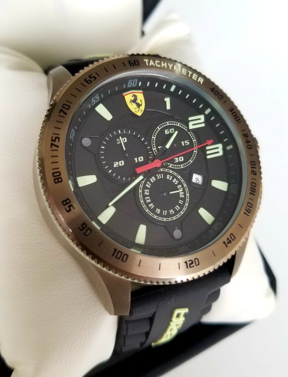 Scuderia Ferrari Scuderia XX Chronograph Watch Black IP Steel case with  Black carbon effect dial with Ferrari logo and multi colour numbers