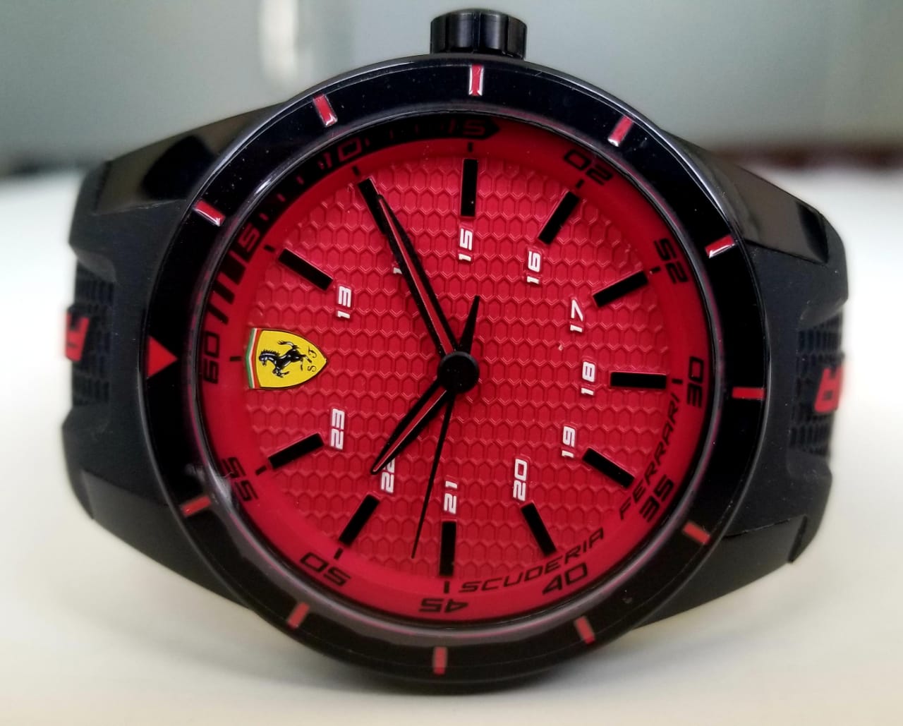 Ferrari Men's 0830248 REDREV Analog Display Japanese Quartz Black Watch ...