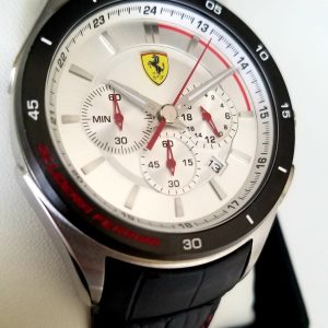 Scuderia Ferrari Gran Premio Mens Black Leather Chronograph Date Watch 0830186