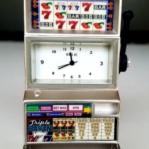 Fossil Relic Slot Machine Casino Clock - Collectible