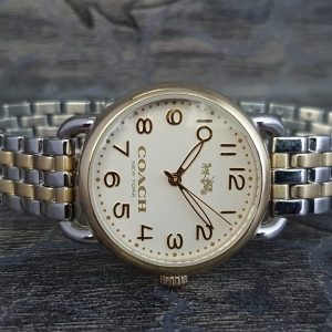 Coach Delancey 14502263 Watch With 32mm White Face & 2 Tone Breclet