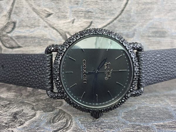 Coach Women's Delancey 36mm Leather Watch Black/Black Watch 14502393