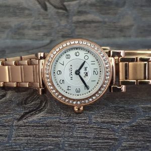 COACH Women's Madison Fashion 23mm Bracelet Watch White/Rose Gold