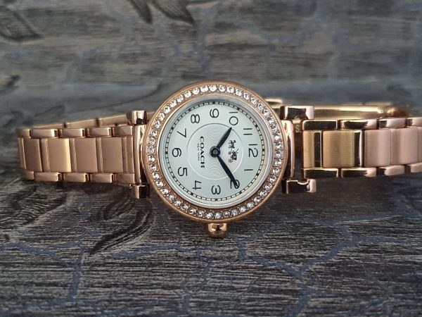 COACH Women's Madison Fashion 23mm Bracelet Watch White/Rose Gold