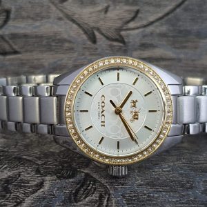 Coach Ladies Stainless Steel Silver Bling Crystal Two-tone Watch 14503139