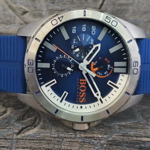 Hugo Boss Orange 1513291 48mm Stainless Steel Case Blue Rubber Mineral Men's Watch