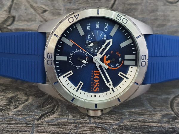 Hugo Boss Orange 1513291 48mm Stainless Steel Case Blue Rubber Mineral Men's Watch