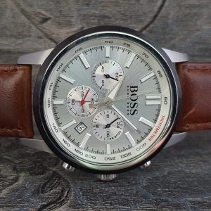 Hugo Boss Men's Quartz Watch with Chronograph Quartz Leather 1513184