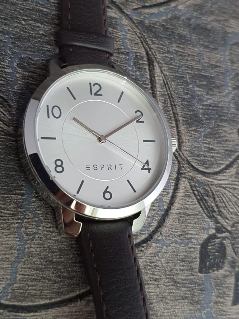 Esprit Ladies Black Silver Watch Leather Strap Watch - Royalwrist.pk