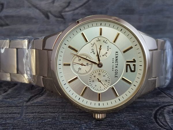 KENNETH COLE LADIES GOLD STAINLESS STEEL ROUND WATCH