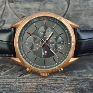 Tommy Hilfiger Men's Sport Lux Analog Display Quartz Black Watch 1791125
